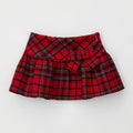 	Completo natalizio bimba con maglioncino rosso orsetto e gonna tartan