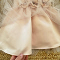 gonna ampia con balza in tulle rosa cipria