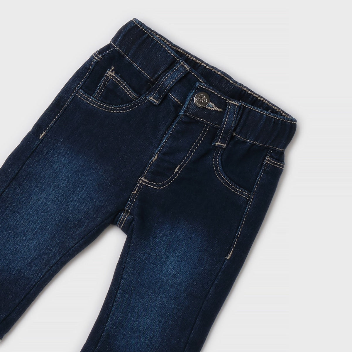 Giacca bimba in caldo cotone color panna con balza e chiusura frontale