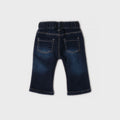 Giacca bimba in caldo cotone color panna con balza e chiusura frontale