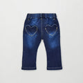 Jeans bimba in denim blu con vita elasticizzata e tasche anteriori