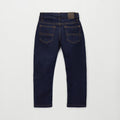 Jeans bambino blu scuro con tasche posteriori e cuciture a contrasto