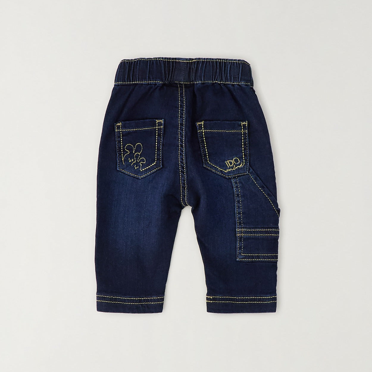 Completo 3 pezzi bimbo con giacca felpata color cammello, maglia e jeans