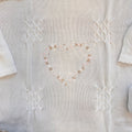 Completo nascita neonata in Filo di Scozia con copertina ricamata cuore floreale