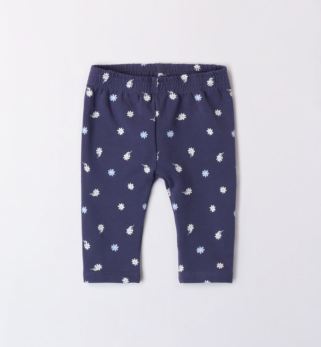  leggings bambina blu navy con elastico in vita