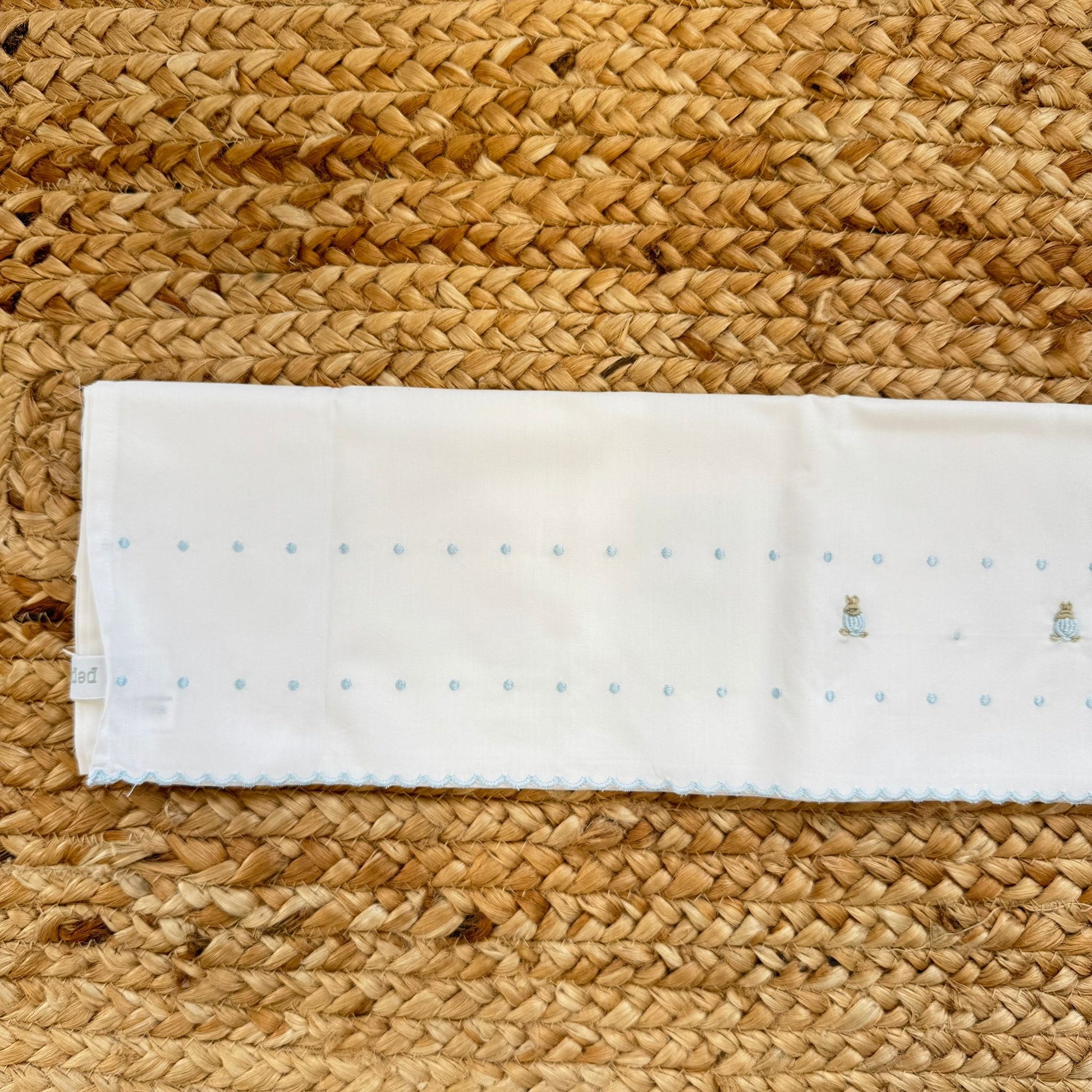 federa cuscino culla neonato cotone ricamato