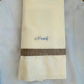 Uscita clinica neonato cielo e beige in ciniglia completa con copertina sfoderabile, tutina, cappellino e lenzuolino.
