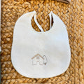 Uscita clinica neonato in caldo cotone panna, beige e verde salvia con copertina sfoderabile 65x85 cm