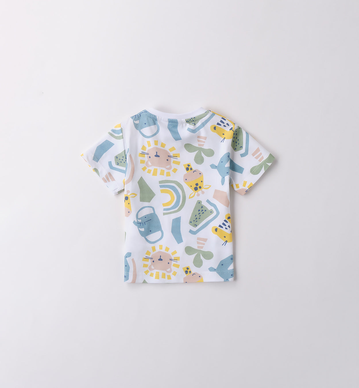  T-shirt con stampa animali e pantaloncini jeans per bambino, abbigliamento estivo casual.