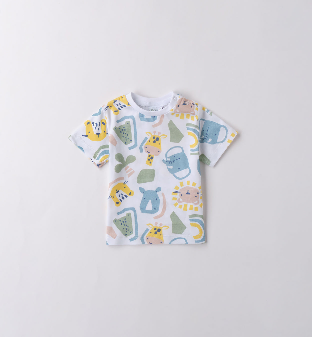  T-shirt con stampa animali e pantaloncini jeans per bambino, abbigliamento estivo casual.