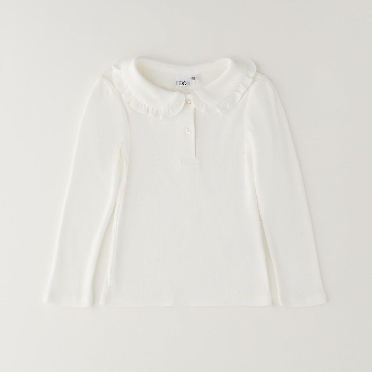 Completo bimba rosa iDO con cardigan e gonna plissettata, vista frontale