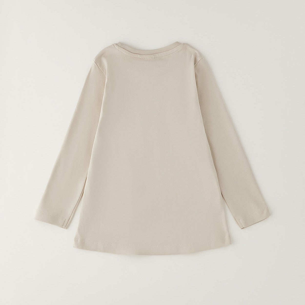 Completo bimba 100% cotone con maglia beige stampa cagnolino e pantalone marrone fantasia fiocchetti