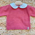 Completo bimba con maglia in cashmere e lana merino e pantalone panna a coste