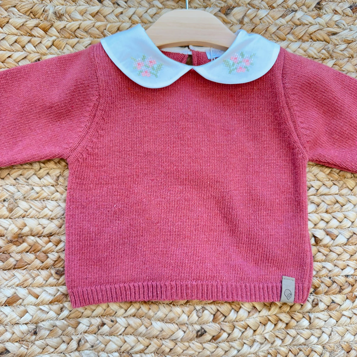 Completo bimba con maglia in cashmere e lana merino e pantalone panna a coste