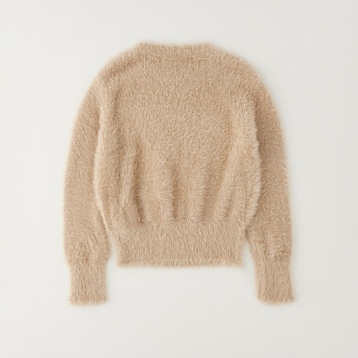 Maglia beige bimba effetto peluche con grande cuore marrone e rosa