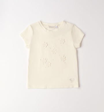 maglia-bimba-panna-cotone-fiori-applicati