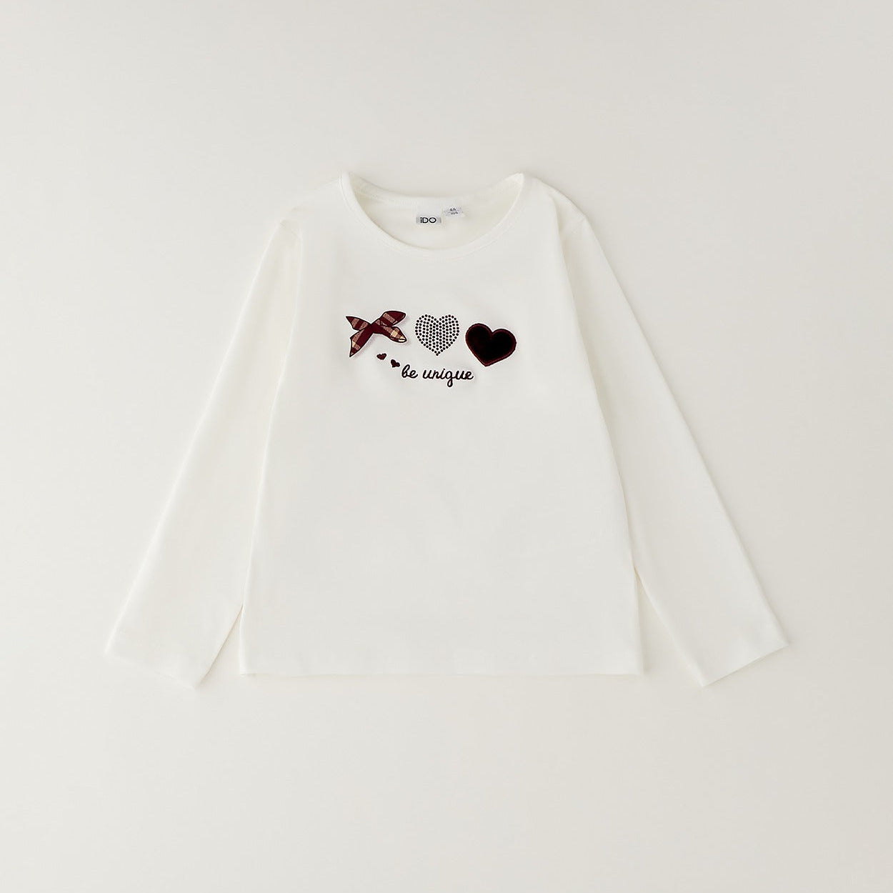 Cardigan bimba bordeaux con bottoni tasche e fiocchi beige