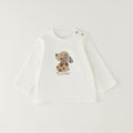 Completo 3 pezzi bimbo con giacca felpata color cammello, maglia e jeans