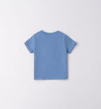 T-shirt con gatto e pantaloncini jeans per bambino, abbigliamento estivo casual.