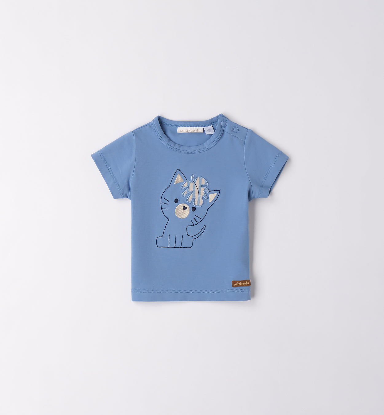 T-shirt con gatto e pantaloncini jeans per bambino, abbigliamento estivo casual.
