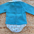 Completo pagliaccetto bimbo verde salvia con maglia e culotte fantasia animaletti