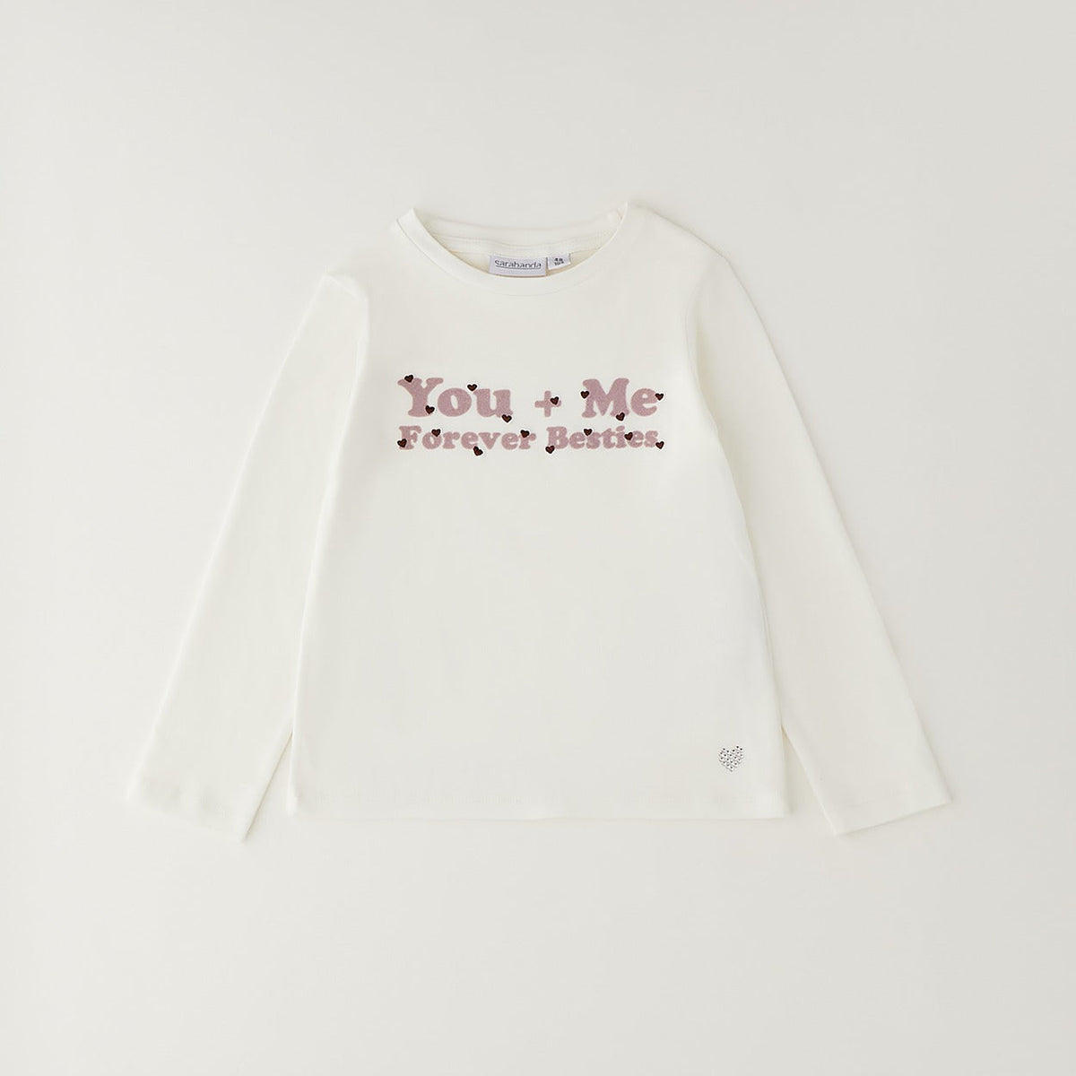 Felpa rosa bimba con zip frontale e manica lunga