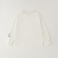 Bambino con felpa blu e maglia panna stile college