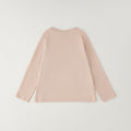 Maglia rosa in cotone bambina con gattini ricamati e fiocchetti