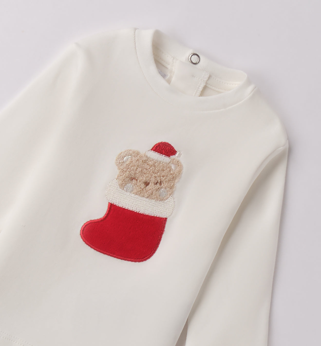 maglia bimbo dettaglio orsacchiotto natalizio