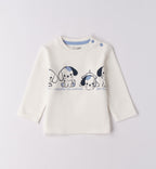 maglia neonato bianca con cuccioli stampati