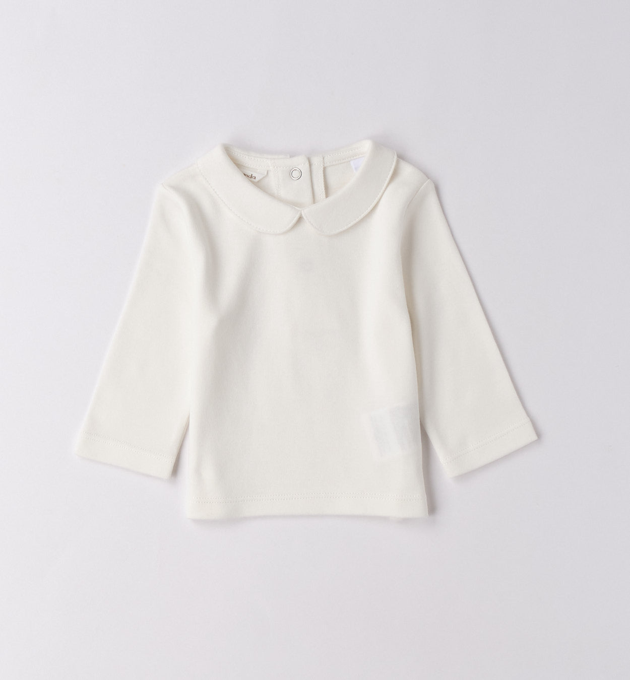 maglia panna neonata cotone e lana colletto