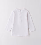 Maglietta cotone bambina bianca con stampa cuore rosa sfumato