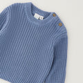Maglioncino bimbo azzurro in 100% cotone con lavorazione a maglia testurizzata