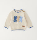 maglioncino bambino panna con orsetti cotone