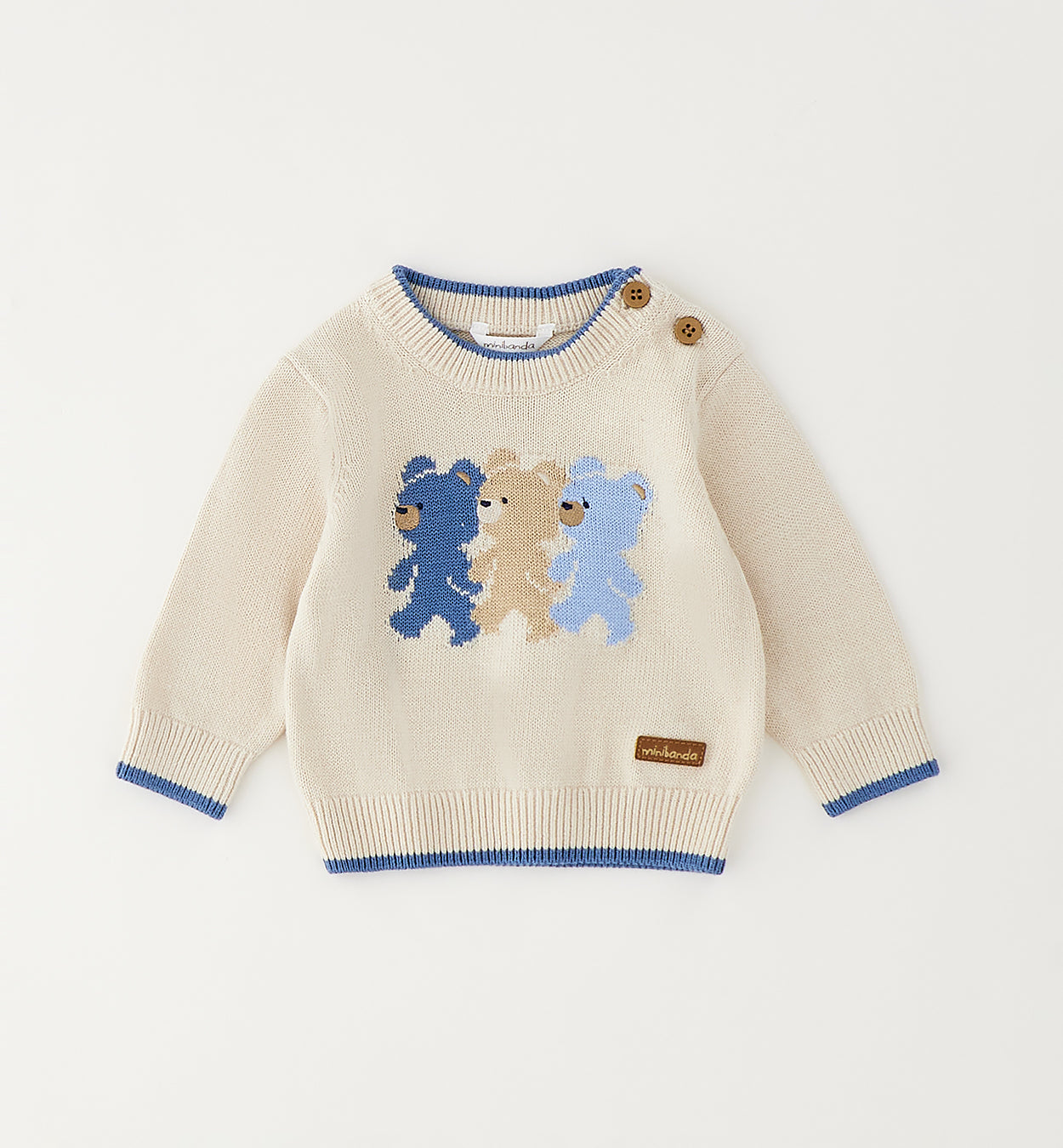 maglioncino bambino panna con orsetti cotone