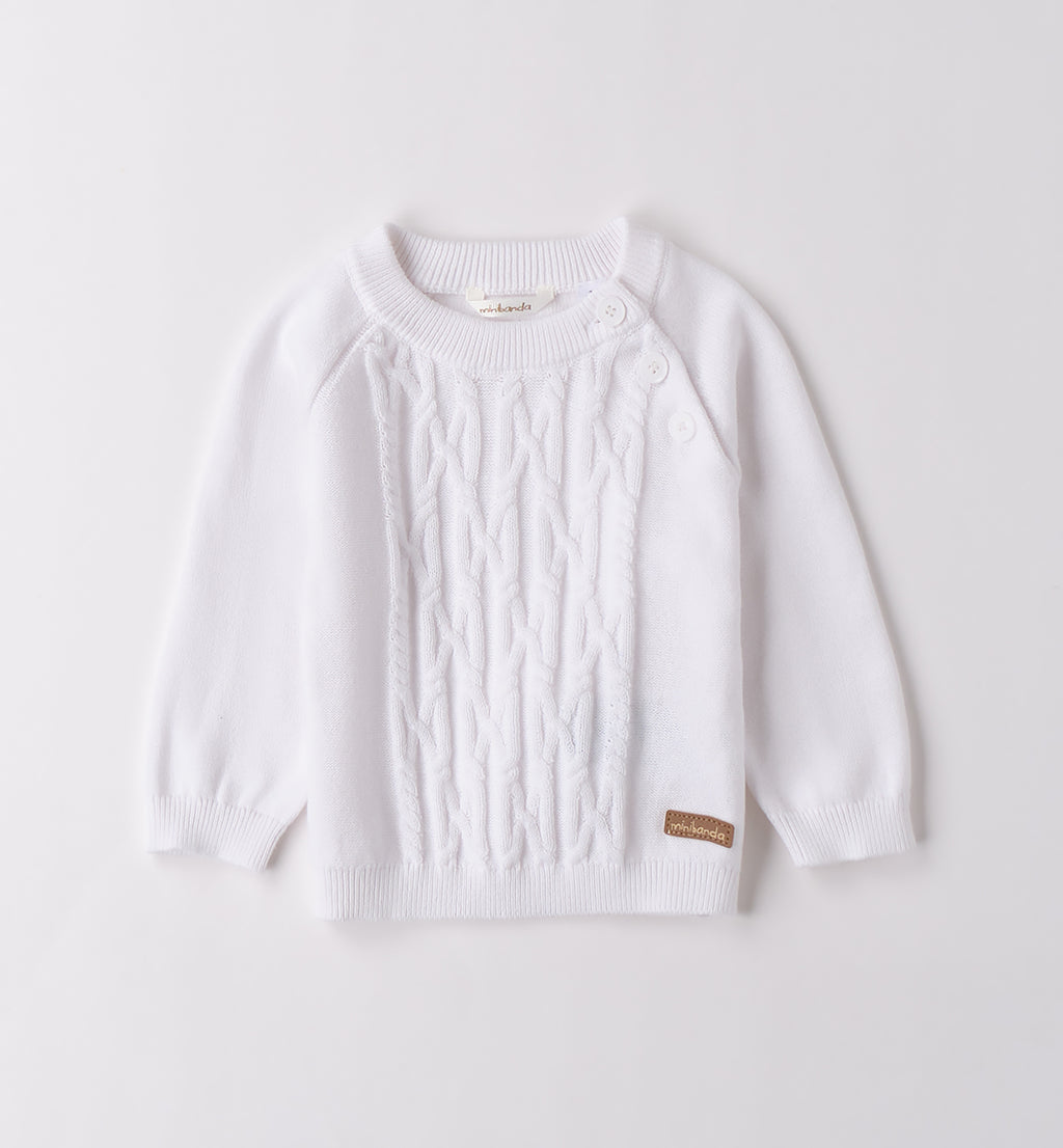 Maglioncino di cotone, jeans morbido e camicia in lino azzurra per bambino, abbigliamento casual elegante
