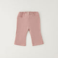 Completo bimba con maglioncino tortora e pantalone in velluto rosa