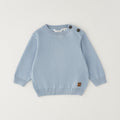 Maglioncino bimbo azzurro in 100% cotone con bottoni sulla spalla