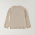 Maglioncino bimbo beige in cotone e lana con lavorazione a rombi
