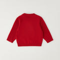 Maglioncino rosso bimbo Minibanda con orsetto beige e bottoni sulla spalla