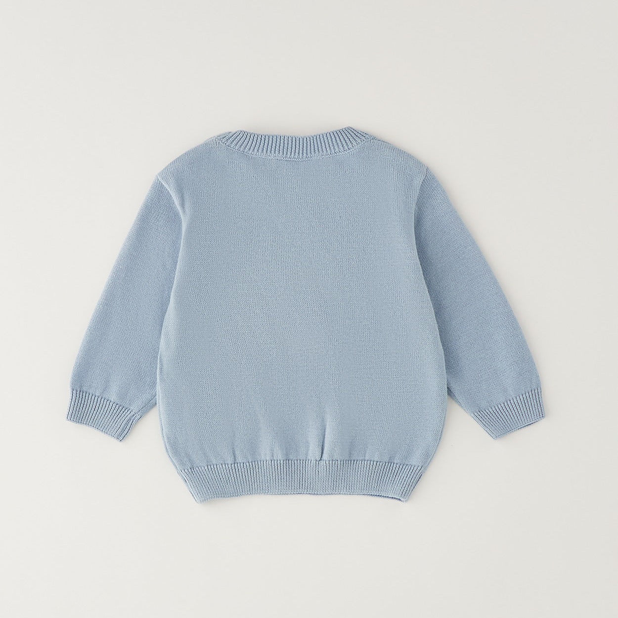 Maglioncino bimbo azzurro in 100% cotone con bottoni sulla spalla
