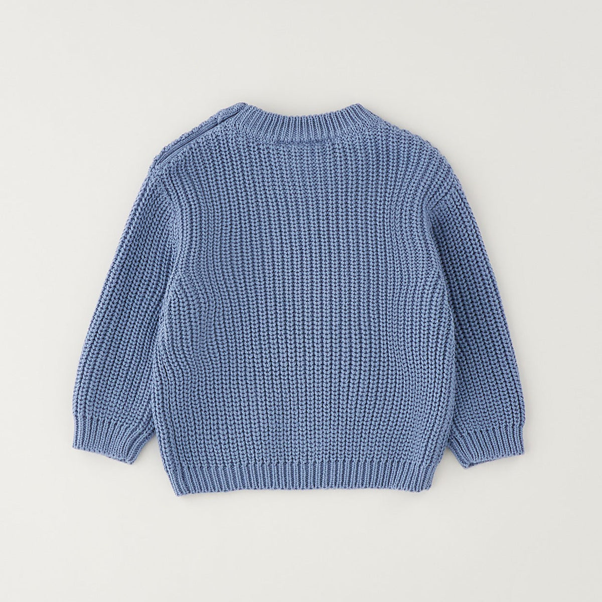 Maglioncino bimbo azzurro in 100% cotone con lavorazione a maglia testurizzata