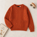 Maglione bimbo ruggine a trecce vista frontale