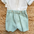 pantaloncino verde salvia cerimonia bimbo