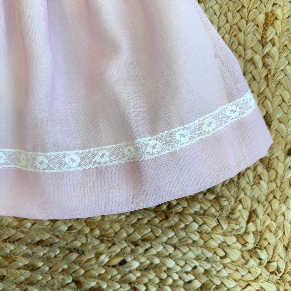 Maniche corte con bordo in pizzo abito battesimo