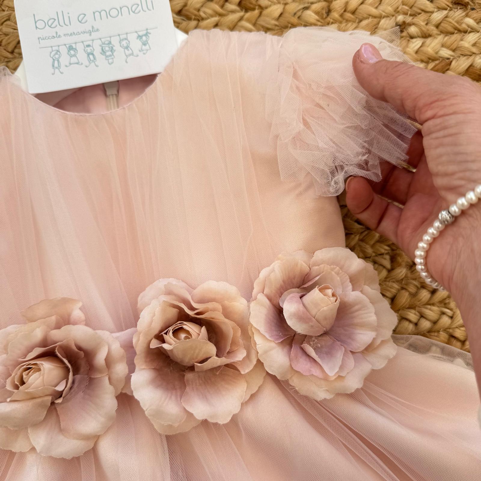 maniche in tulle abito primo compleanno