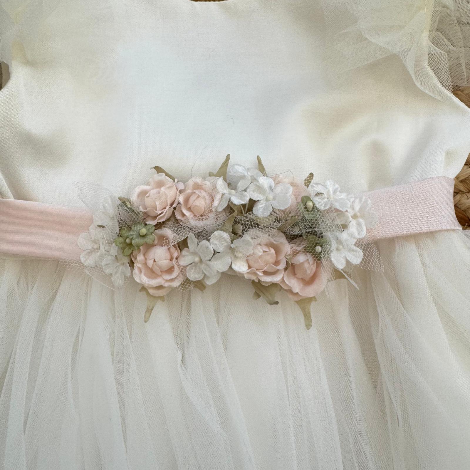 maniche in tulle vestito battesimo neonata