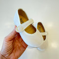 Scarpe Mary Jane panna bambina con cinturino, modello elegante da cerimonia