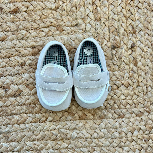 Scarpe battesimo beige mocassino
