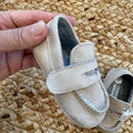 Scarpe battesimo bimbo beige modello mocassino elegante da cerimonia